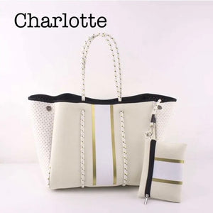 Charlotte (White & Cream with Gold Stripe)