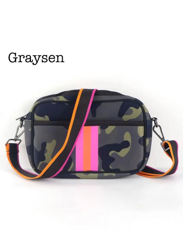 Graysen Mini (Camo with Pink & Orange Stripe)