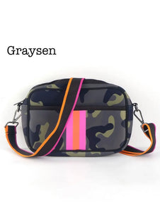 Graysen Mini (Camo with Pink & Orange Stripe)