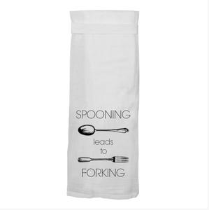 "Spooning leads to Forking" Kitchen Towel