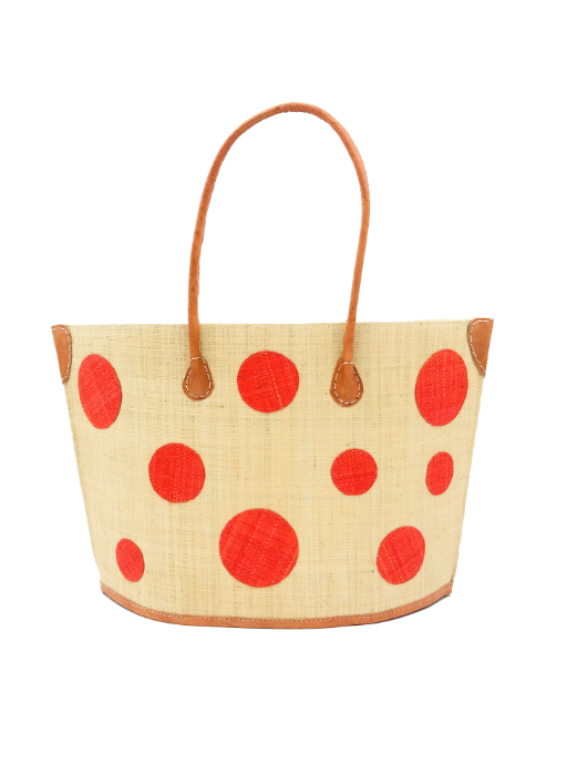 Maddy Bag (Medium Coral Polka Dots)