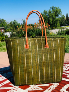 Maddy (Medium in Olive with Natural Stripes)