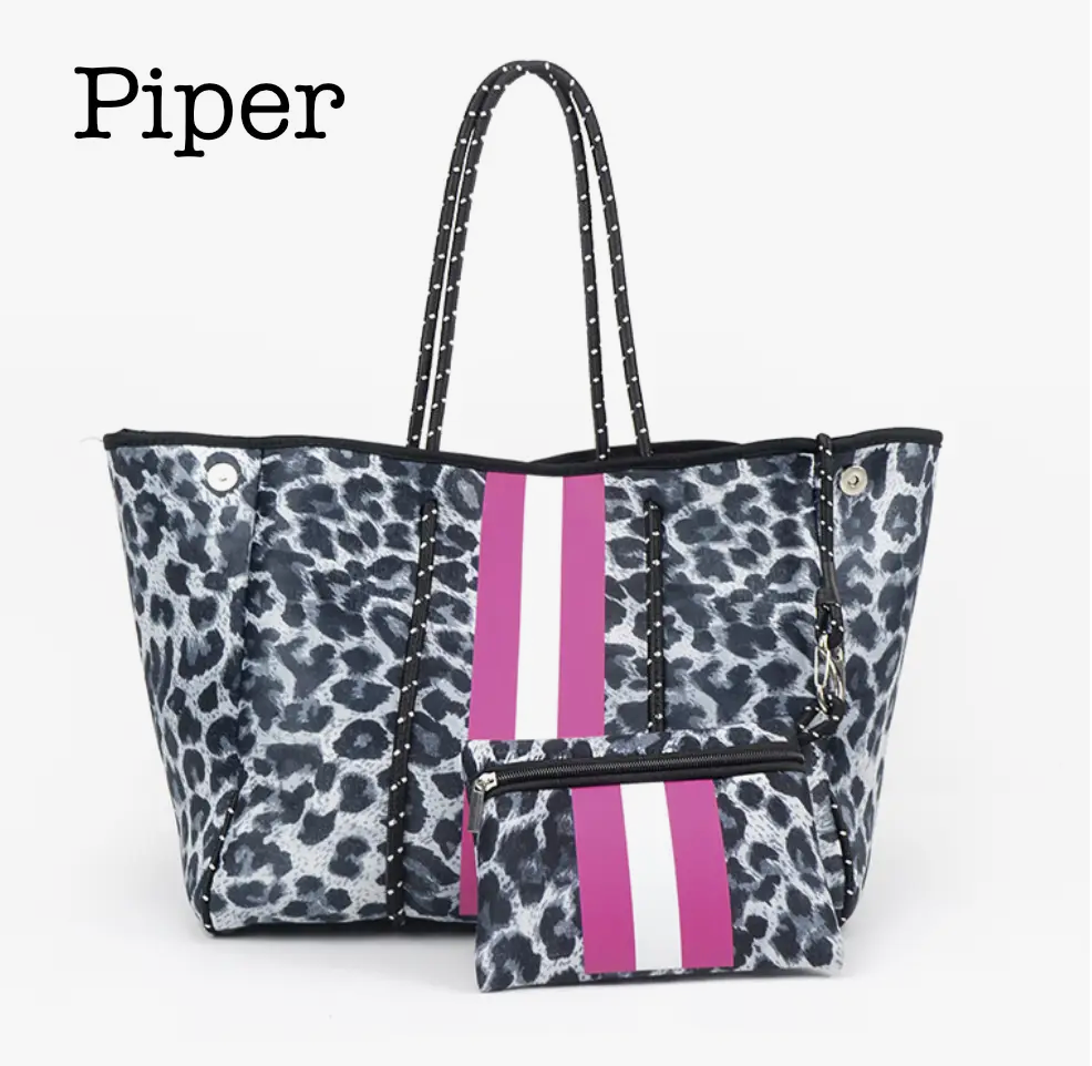 Piper (Black Leopard with Hot Pink & White Stripe)